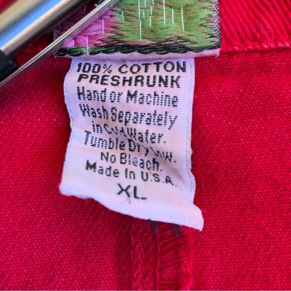 Vintage Red Denim Jean Blazer Jacket with beautiful embellishments XL - Picture 5 of 5